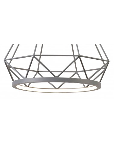 Russel Large Diamond Pendant, 10W LED, 3700K, Matt Grey, 3yrs Warranty