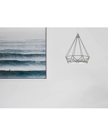 Russel Large Diamond Pendant, 10W LED, 3700K, Matt Grey, 3yrs Warranty