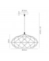 Brooklyn Elliptical Sphere Pendant, 1 x E27, Polished Brass