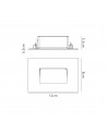 Cobalt Recessed Rectangle Wall Lamp, 3.3W LED, 3000K, 145lm, IP65, Black, 3yrs Warranty