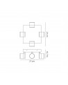 Dayton 4 Light Ceiling, 4 x 5W LED, 4000K, 1700lm, IP44, Polished Chrome, 3yrs Warranty