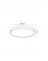 Fern Ceiling 39cm, 24W LED, 3 Step-Dimmable, 3000K, 1000lm, IP44, Silver/White Acrylic, 3yrs Warranty