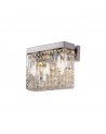 Dottie 29x13cm Rectangular Small Wall Lamp, 2 Light E14, Polished Chrome/Crystal