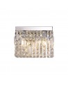 Dottie 29x13cm Rectangular Small Wall Lamp, 2 Light E14, Polished Chrome/Crystal
