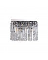 Dottie 29x13cm Rectangular Small Wall Lamp, 2 Light E14, Polished Chrome/Crystal