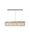 Dottie 102x9cm Rectangular Pendant Chandelier, 5 Light E14, Polished Chrome/Crystal