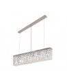 Dottie 102x9cm Rectangular Pendant Chandelier, 5 Light E14, Polished Chrome/Crystal