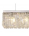Dottie 102x9cm Rectangular Pendant Chandelier, 5 Light E14, Polished Chrome/Crystal