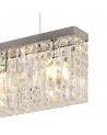 Dottie 102x9cm Rectangular Pendant Chandelier, 5 Light E14, Polished Chrome/Crystal