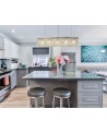 Dottie 102x9cm Rectangular Pendant Chandelier, 5 Light E14, Polished Chrome/Crystal