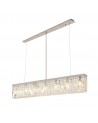 Dottie 138x9cm Rectangular Pendant Chandelier, 7 Light E14, Polished Chrome/Crystal