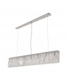 Dottie 138x9cm Rectangular Pendant Chandelier, 7 Light E14, Polished Chrome/Crystal