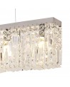 Dottie 138x9cm Rectangular Pendant Chandelier, 7 Light E14, Polished Chrome/Crystal