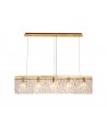Dottie 102x9cm Rectangular Pendant Chandelier, 5 Light E14, Gold/Crystal