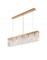 Dottie 102x9cm Rectangular Pendant Chandelier, 5 Light E14, Gold/Crystal