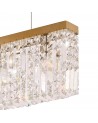 Dottie 102x9cm Rectangular Pendant Chandelier, 5 Light E14, Gold/Crystal
