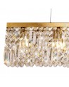Dottie 138x9cm Rectangular Pendant Chandelier, 7 Light E14, Gold/Crystal