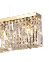 Dottie 138x9cm Rectangular Pendant Chandelier, 7 Light E14, Gold/Crystal
