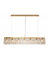 Dottie 138x9cm Rectangular Pendant Chandelier, 7 Light E14, Gold/Crystal