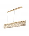 Dottie 138x9cm Rectangular Pendant Chandelier, 7 Light E14, Gold/Crystal