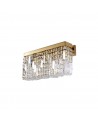 Dottie 50x24cm Rectangular Large Wall Lamp, 3 Light E14, Gold/Crystal