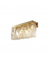 Dottie 50x24cm Rectangular Large Wall Lamp, 3 Light E14, Gold/Crystal