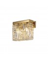 Dottie 29x13cm Rectangular Small Wall Lamp, 2 Light E14, Gold/Crystal