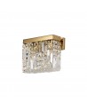 Dottie 29x13cm Rectangular Small Wall Lamp, 2 Light E14, Gold/Crystal