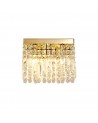 Dottie 29x13cm Rectangular Small Wall Lamp, 2 Light E14, Gold/Crystal