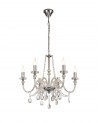 Juliette Chandelier Pendant, 8 Light E14, Polished Chrome/Clear Glass/Crystal