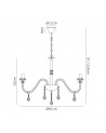 Juliette Chandelier Pendant, 8 Light E14, Polished Chrome/Clear Glass/Crystal