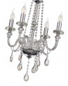 Juliette Chandelier Pendant, 4 Light E14, Polished Chrome/Clear Glass/Crystal