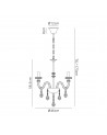 Juliette Chandelier Pendant, 4 Light E14, Polished Chrome/Clear Glass/Crystal
