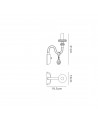 Juliette Wall Lamp, 1 Light E14, Polished Chrome/Clear Glass/Crystal