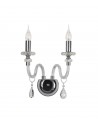 Juliette Wall Lamp, 2 Light E14, Polished Chrome/Clear Glass/Crystal