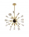 Aimee Pendant Sputnik, 9 Light E14, Brushed Gold & Gloss Black/Crystal
