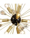 Aimee Pendant Sputnik, 9 Light E14, Brushed Gold & Gloss Black/Crystal