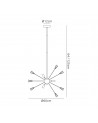 Aimee Pendant Sputnik, 9 Light E14, Brushed Gold & Gloss Black/Crystal