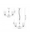 Nina Pendant/Semi Ceiling, 3 x E14, Antique Brass