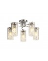 Aubrey Semi Ceiling Light, 5 x E14, Polished Chrome/Crystal/Glass