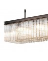Edith Rectangular Pendant, 11 Light E14, Brown Oxide