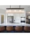 Edith Rectangular Pendant, 11 Light E14, Brown Oxide