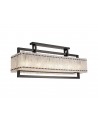 Grace Large Rectangular Pendant, 12 Light E27, Matt Black/Crystal Sand Glass