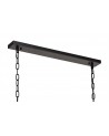 Grace Large Rectangular Pendant, 12 Light E27, Matt Black/Crystal Sand Glass