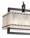 Grace Large Rectangular Pendant, 12 Light E27, Matt Black/Crystal Sand Glass