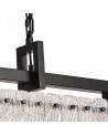 Grace Large Rectangular Pendant, 12 Light E27, Matt Black/Crystal Sand Glass