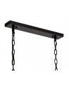Grace Medium Rectangular Pendant, 8 Light E27, Matt Black/Crystal Sand Glass