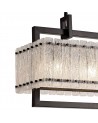 Grace Medium Rectangular Pendant, 8 Light E27, Matt Black/Crystal Sand Glass