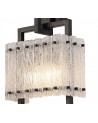 Grace Wall Lamp, 2 Light E27, Matt Black/Crystal Sand Glass