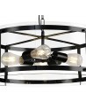 Lily Pendant, 4 Light E27, Matt Black